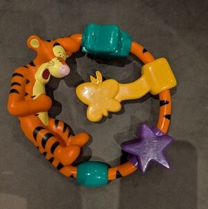 Vintage Disney Winnie The Pooh Tigger Infant Baby Rattle Toy